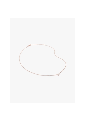Womens Monica Vinader Solitaire 18ct Rose Gold-Plated Vermeil Sterling-Silver and 0.06ct Lab-Grown Diamond Necklace