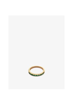 Womens Monica Vinader Mini Baguette 18ct Yellow Gold-Plated Vermeil Sterling-Silver and Onyx Ring
