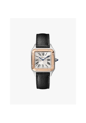 Mens Crw2Sa0019 Santos-Dumont Cartier Large Model 18ct Rose-Gold, Stainless Steel and Leather High-Autonomy Quartz Watch