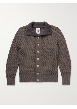 S.N.S. Herning - Stark Textured Virgin Wool Cardigan - Men - Brown - S