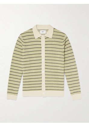 NN07 - Jackie 60038 Striped Organic Cotton Polo Shirt - Men - Green - S