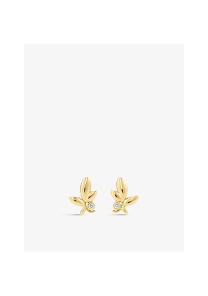 Tiffany & Co Olive Leaf Diamond and 18ct Yellow-Gold Earrings