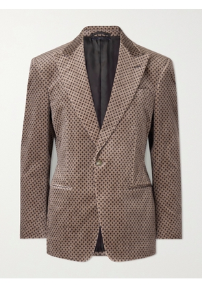 Dunhill - Slim-Fit Printed Cotton-Blend Velvet Tuxedo Jacket - Men - Brown - IT 46