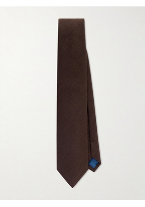 Mr P. - 8cm Wool and Silk-Blend Twill Tie - Men - Brown