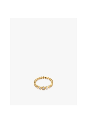 Womens Monica Vinader Lab Grown 18ct Yellow Gold-Plated Vermeil Sterling-Silver and 0.057ct Lab-Grown Diamond Eternity Ring