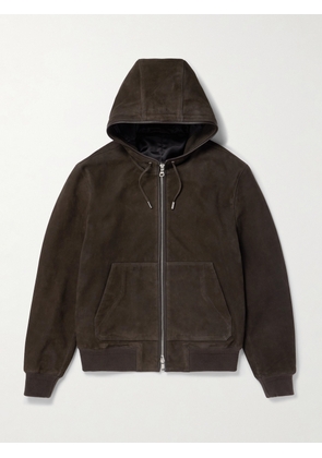 Mr P. - Suede Hoodie - Men - Brown - XS