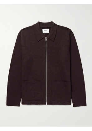 NN07 - Jonas 6398 Brushed-Wool Zip-Up Cardigan - Men - Brown - S