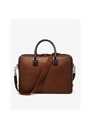 Mens Aspinal Of London Mount Street Logo-Embellished Leather Laptop Bag