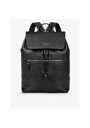 Mens Aspinal Of London Reporter Logo-Embellished Leather Backpack