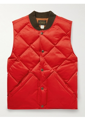 RRL - Quilted Padded Recycled-Nylon Gilet - Men - Red - S
