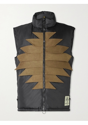 KAPITAL - Zepher Suede-Trimmed Shell Gilet - Men - Black - 1