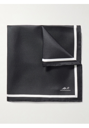Mr P. - Silk-Satin Pocket Square - Men - Black