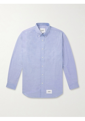 WTAPS - Button Down-Collar Logo-Appliquéd COOLMAX® Shirt - Men - Blue - S