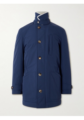 Brunello Cucinelli - Shearling-Trimmed Shell Parka - Men - Blue - IT 46