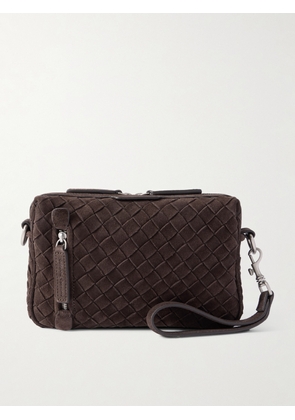 Officine Creative - Woven Suede Messenger Bag - Men - Brown