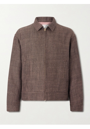 Visvim - Strato Leather-Trimmed Linen and Wool-Blend Twill Jacket - Men - Brown - 1