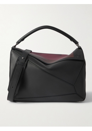 LOEWE - Albers Puzzle Edge Large Logo-Debossed Leather Messenger Bag - Men - Burgundy