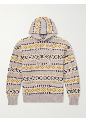 KAPITAL - Yellowknife Fair Isle Wool Hoodie - Men - Yellow - 3
