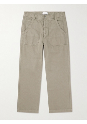 Mr P. - Edward Straight-Leg Cotton and Cashmere-Blend Corduroy Trousers - Men - Green - 28
