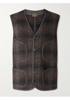 RRL - Monroe Slim-Fit Checked Wool and Cotton-Blend Vest - Men - Brown - XS