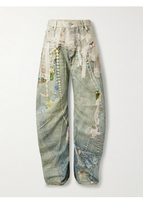 Acne Studios - 2006 Wide-Leg Printed Jeans - Men - Green - IT 44