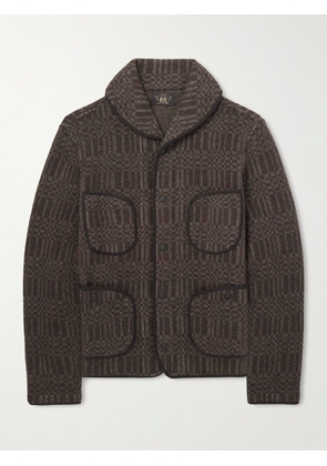 RRL - Shawl-Collar Jacquard-Knit Wool and Cashmere-Blend Cardigan - Men - Brown - S