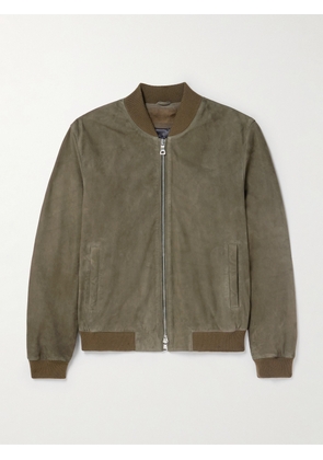 Mr P. - Suede Bomber Jacket - Men - Green - XS