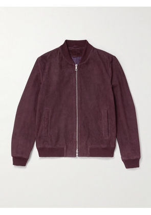 Mr P. - Suede Bomber Jacket - Men - Purple - XS