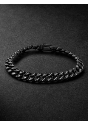 David Yurman - Titanium Diamond Curb Chain Bracelet - Men - Black - M