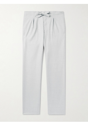 Stòffa - Straight-Leg Pleated Wool-Flannel Trousers - Men - Gray - IT 46