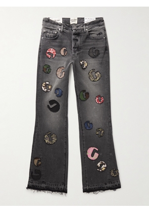Gallery Dept. - G-Time Flared Distressed Logo-Appliquéd Jeans - Men - Black - UK/US 28