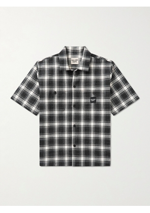 Gallery Dept. - Playground Logo-Appliquéd Checked Wool and Cotton-Blend Shirt - Men - Black - S