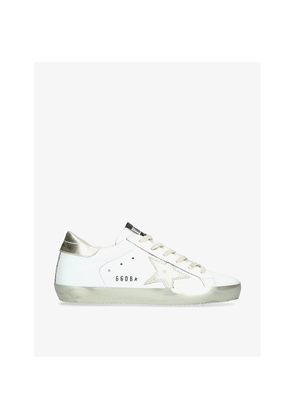 Womens Golden Goose Superstar E37 Logo-Print Leather Low-Top Trainers