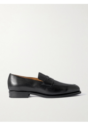 Majordome - M08 Cross-Grain Leather Penny Loafers - Men - Black - UK 6