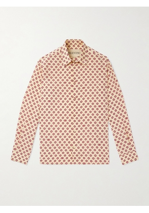 Valentino Garavani - Printed Silk Crepe de Chine Shirt - Men - Neutrals - EU 38