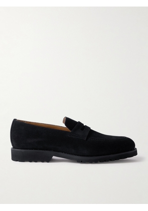 Majordome - M08 Nubuck Penny Loafers - Men - Black - UK 7