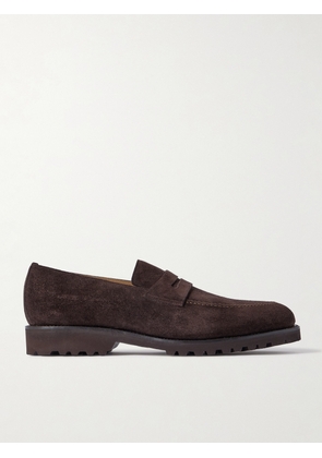 Majordome - M08 Nubuck Penny Loafers - Men - Brown - UK 6