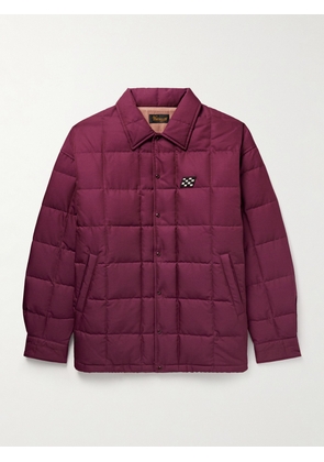 Visvim - Coach Appliquéd Quilted Wool and Silk-Blend Twill Down Jacket - Men - Burgundy - 2