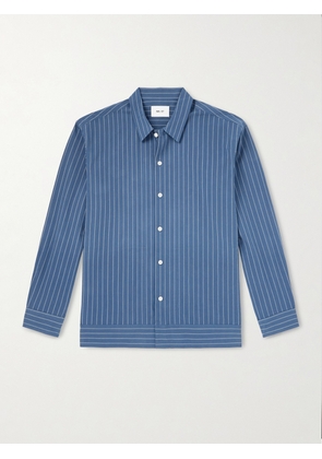 NN07 - Reed 50032 Striped Organic Cotton Shirt - Men - Blue - S