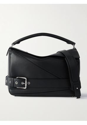 LOEWE - Puzzle Biker Large Buckled Leather Messenger Bag - Men - Black