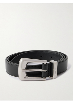 SAINT LAURENT - 2cm Leather Belt - Men - Black - EU 85