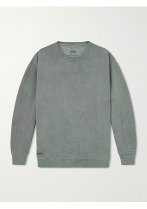 WTAPS - Logo-Appliquéd Cotton-Blend Jersey Sweatshirt - Men - Green - S