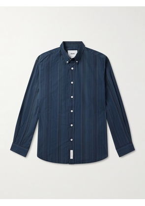 WTAPS - Button-Down Collar Striped Cotton-Broadcloth Shirt - Men - Blue - S