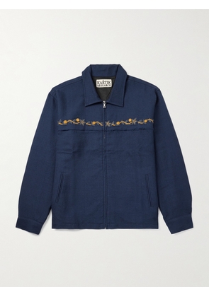 Kartik Research - Embroidered Wool Jacket - Men - Blue - S