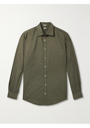 Massimo Alba - Genova Cutaway-Collar Cotton-Chambray Shirt - Men - Green - S