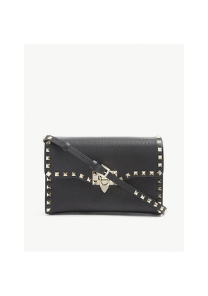 Womens Valentino Garavani Rockstud Leather Crossbody Satchel