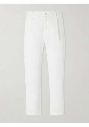 Barena - Cropped Tapered Cotton And Linen-Blend Corduroy Trousers - Men - White - IT 46