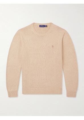 Polo Ralph Lauren - Logo-Embroidered Cotton Sweater - Men - Neutrals - XS