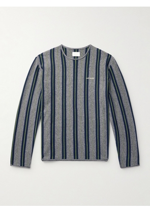 Aimé Leon Dore - Logo-Embroidered Striped Wool Sweater - Men - Gray - XS