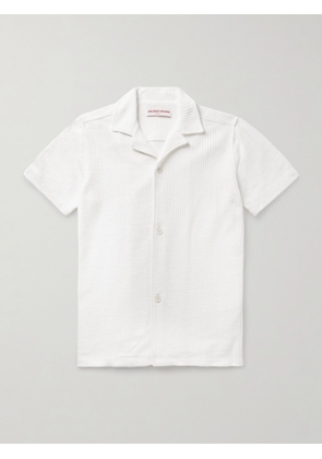 Orlebar Brown - Maitan Camp-Collar Ribbed Organic Cotton-Terry Shirt - Men - Neutrals - S